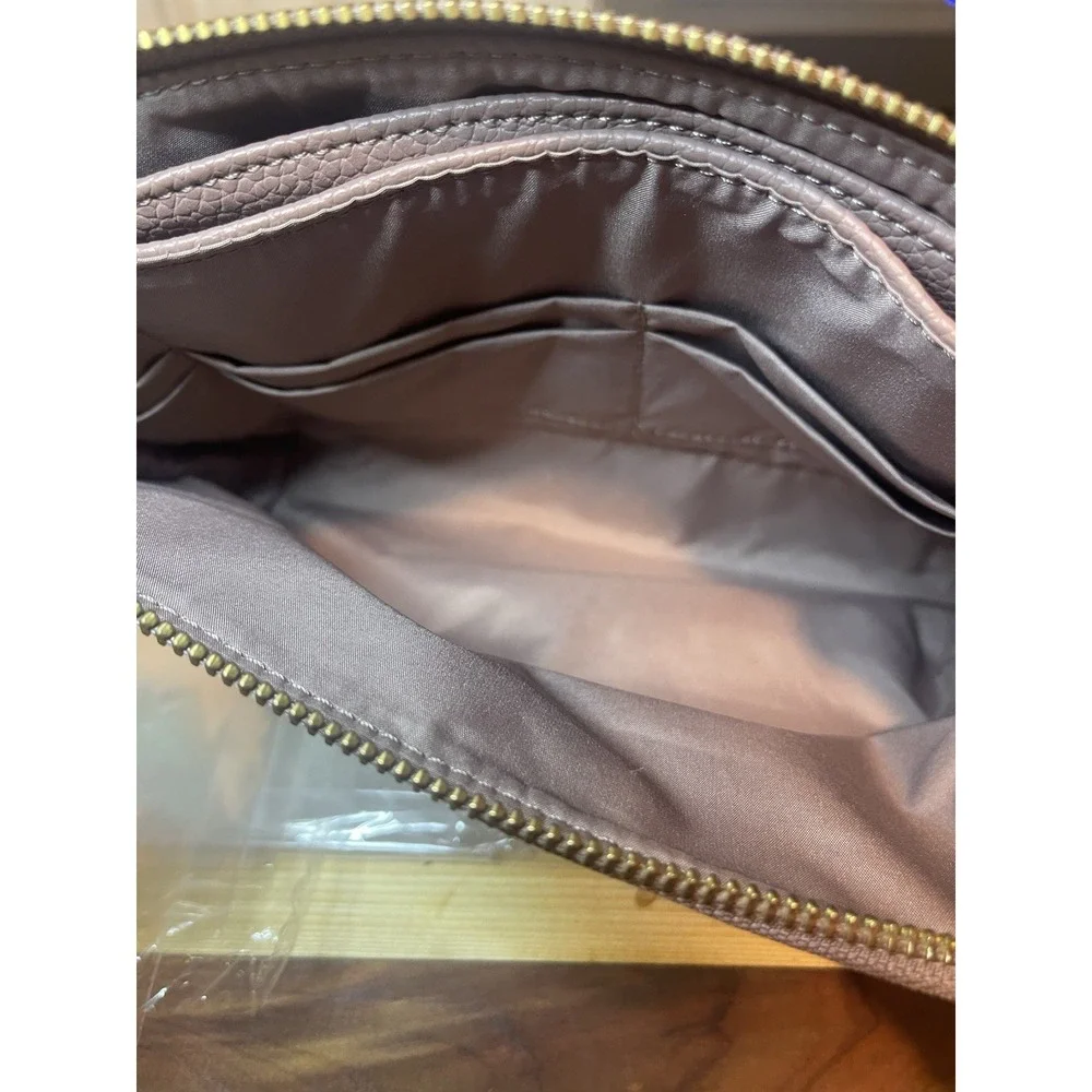 Fp Freshly Picked Classic Zip Wristlet Dusty Rose  Gold Hardware 10 X 7